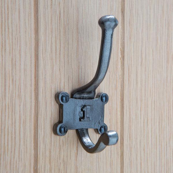 Nicola Spring 50mm X 115mm Grey Number 1 Hat & Coat Hook