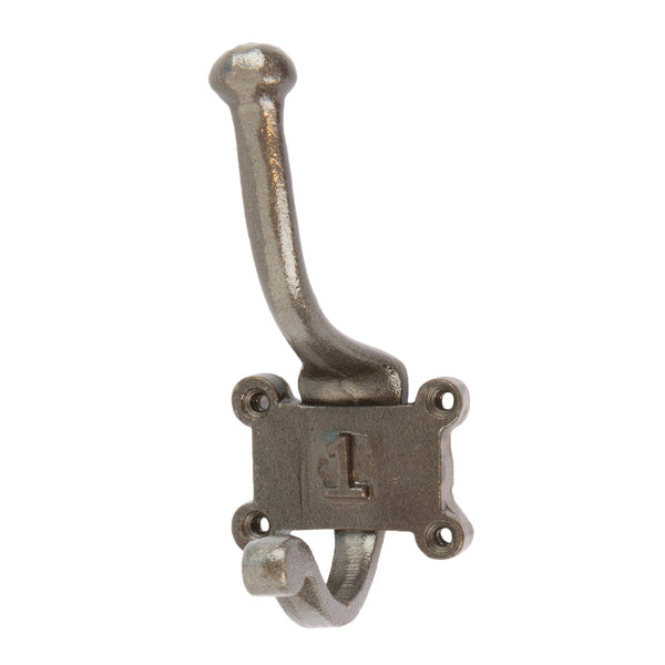 nicola spring 50mm x 115mm Grey Number 1 Hat & Coat Hook