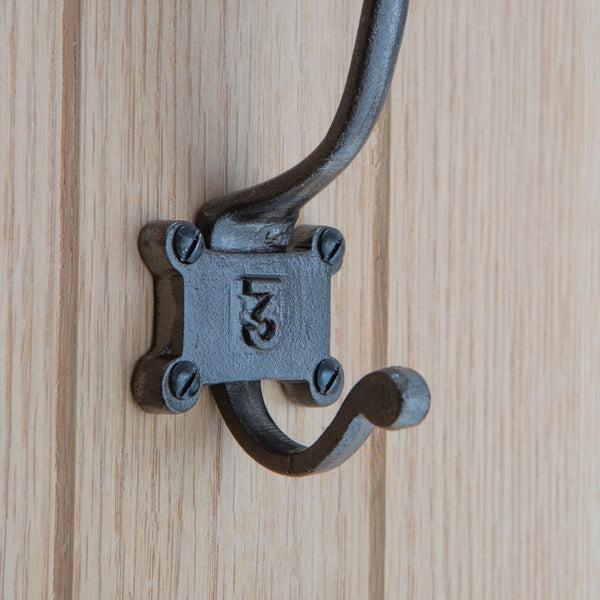 Nicola Spring 50mm X 115mm Grey Number 3 Hat & Coat Hook