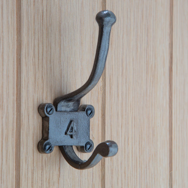 Nicola Spring 50mm X 115mm Grey Number 4 Hat & Coat Hook