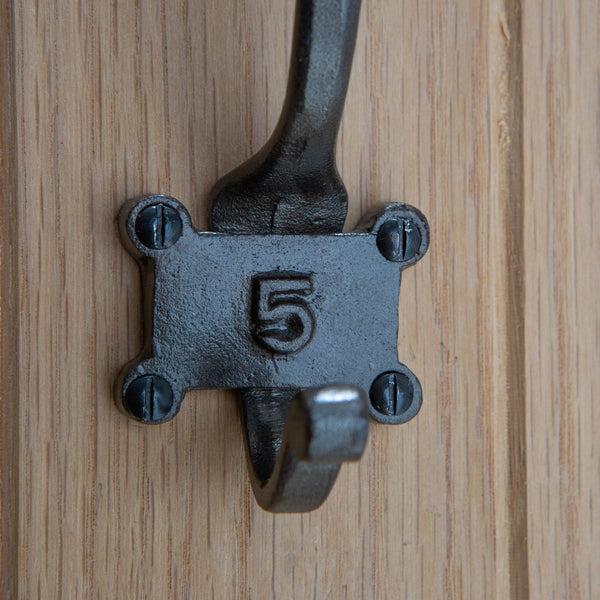 Nicola Spring 50mm X 115mm Grey Number 5 Hat & Coat Hook