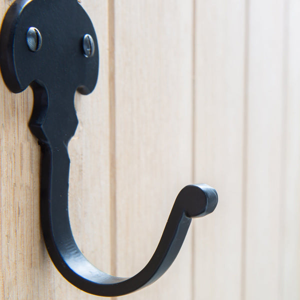 Nicola Spring 50mm X 120mm Black Fleur De Lis Coat Hook