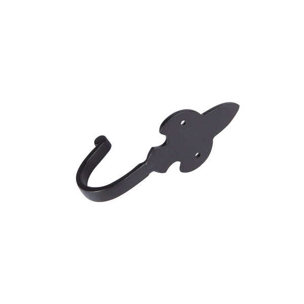 Nicola Spring 50mm X 120mm Black Fleur De Lis Coat Hook