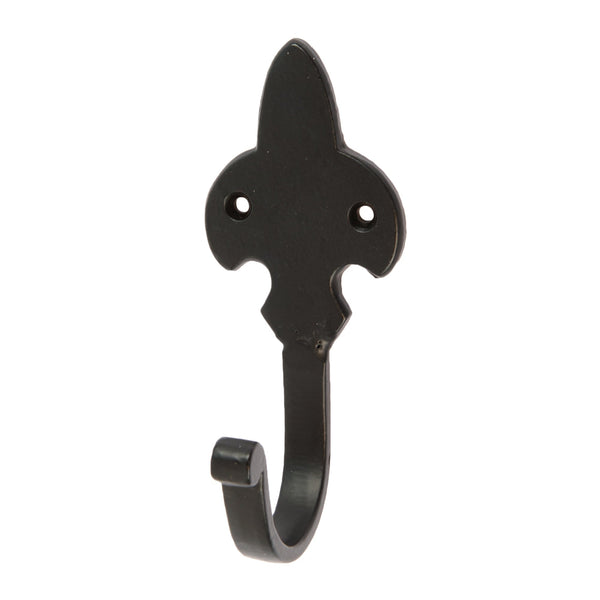 nicola spring 50mm x 120mm Black Fleur De Lis Coat Hook