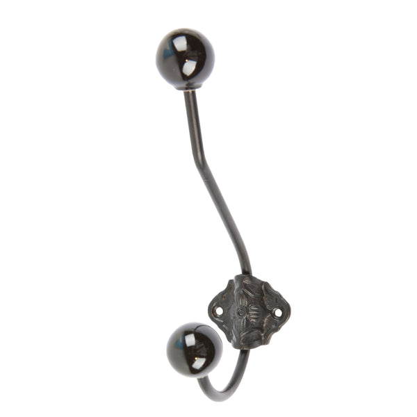 nicola spring 50mm x 180mm Black Ceramic Ball Hat & Coat Hook