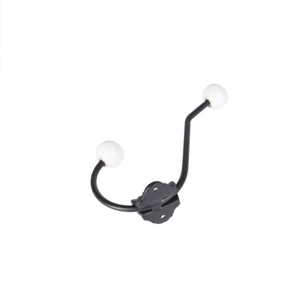 Nicola Spring 50mm X 180mm White Ceramic Ball Hat & Coat Hook
