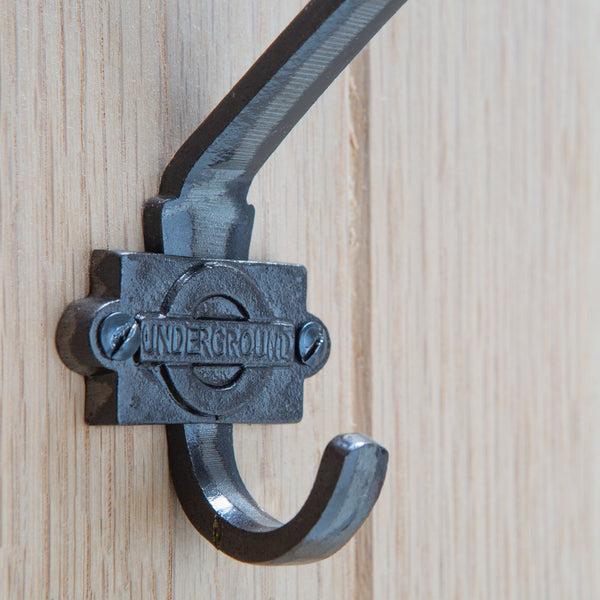 Nicola Spring 55mm X 100mm Grey London Underground Hat & Coat Hook