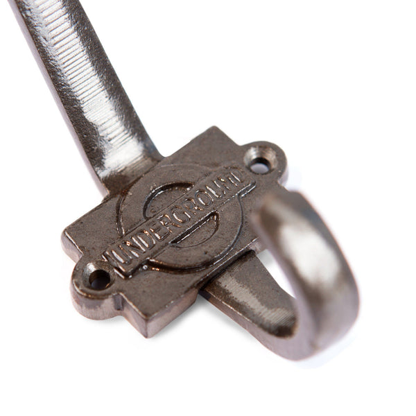 Nicola Spring 55mm X 100mm Grey London Underground Hat & Coat Hook