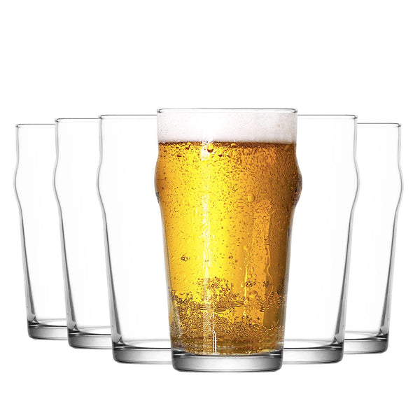 nicola spring 570ml Clear Noniq Pint Beer Glasses - Pack of Six