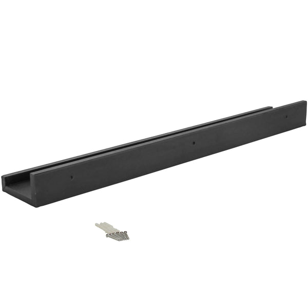 Nicola Spring 57cm Black Floating Picture Ledge Shelf