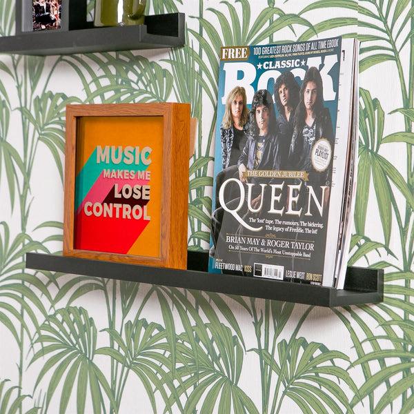 Nicola Spring 57cm Black Floating Picture Ledge Shelves - Pack Of Three