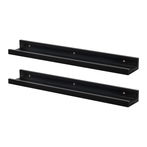 nicola spring 57cm Black Floating Picture Ledge Shelves - Pack of Two