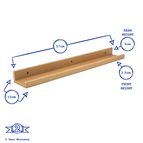 Nicola Spring 57cm Brown Floating Picture Ledge Shelf