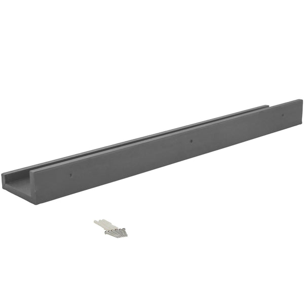 Nicola Spring 57cm Grey Floating Picture Ledge Shelves - Pack Of Two