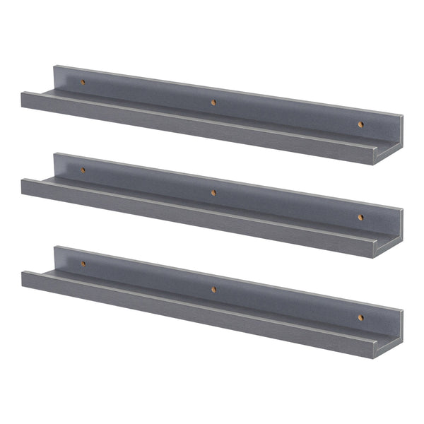 nicola spring 57cm Grey Floating Picture Ledge Shelves - Pack of Three