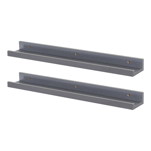 nicola spring 57cm Grey Floating Picture Ledge Shelves - Pack of Two