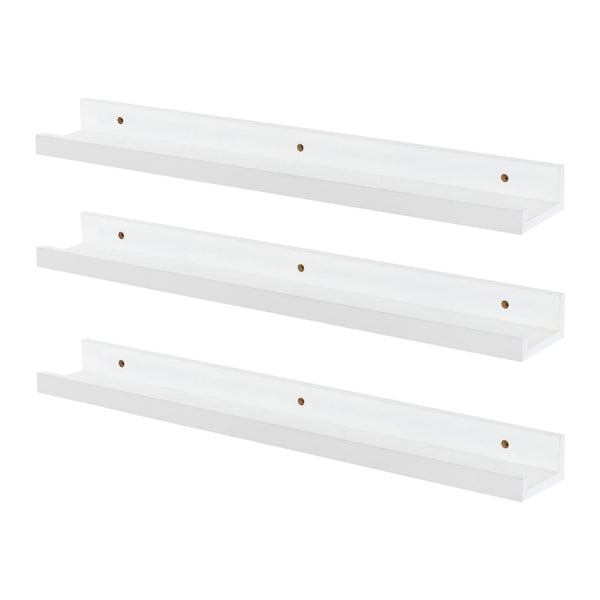 nicola spring 57cm White Floating Picture Ledge Shelves - Pack of Three