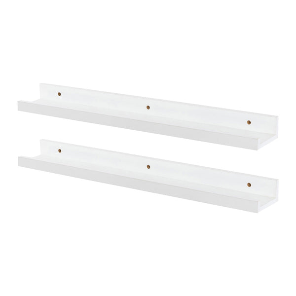 nicola spring 57cm White Floating Picture Ledge Shelves - Pack of Two