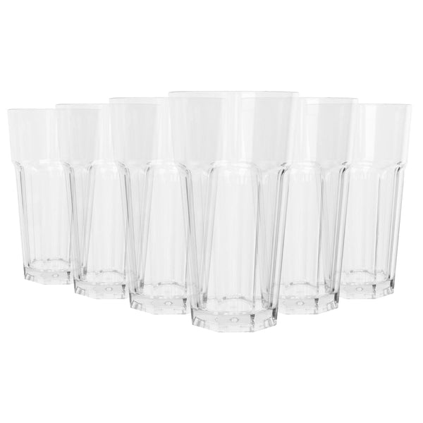 nicola spring 580ml Reusable Plastic Highball Glasses - Pack of 6
