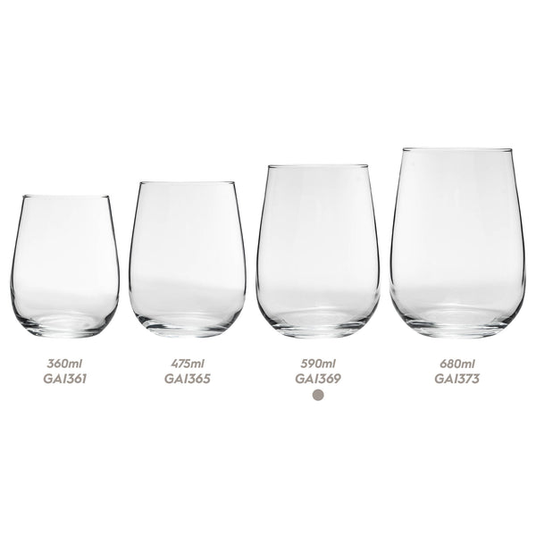Nicola Spring 590ml Gaia Stemless Wine Glasses - Pack Of Six