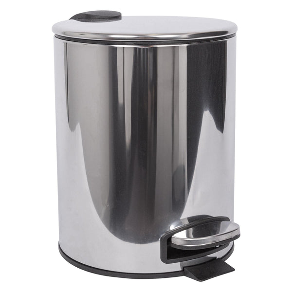 nicola spring 5L Chrome Round Stainless Steel Pedal Bin