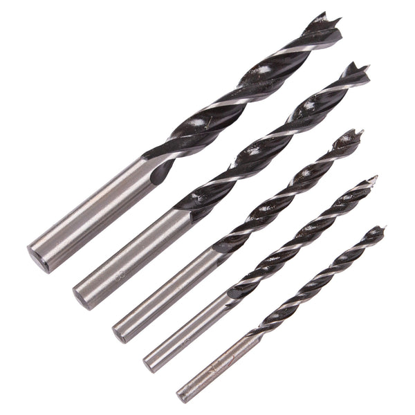 nicola spring 5pc 4-10mm Carbon Steel Brad Point Wood Drill Bit Set