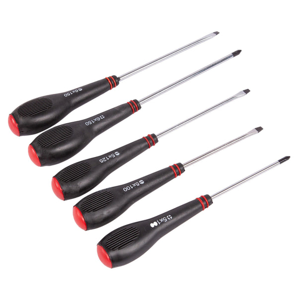 nicola spring 5pc Black Carbon Steel Comfort Grip Screwdriver Set