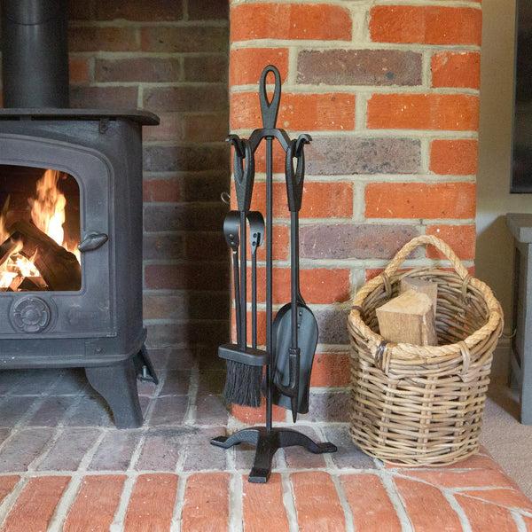 Nicola Spring 5pc Black 'Slindon' Fireside Companion Set