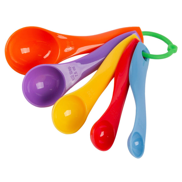 nicola spring 5pc Multicolour Polypropylene Measuring Spoons Set nicola spring 5pc Multicolour Polypropylene Measuring Spoons Set