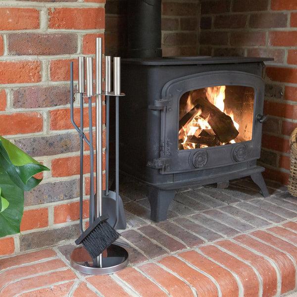 Nicola Spring 5pc Silver 'Petworth' Fireside Companion Set