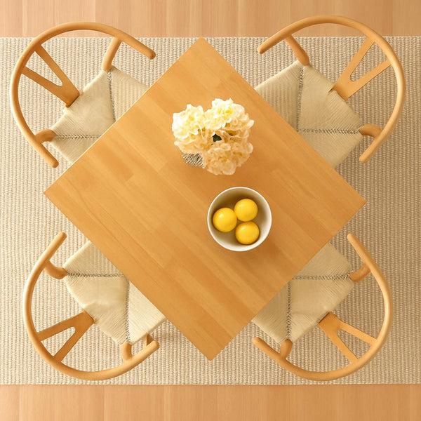 Nicola Spring 5pc Wooden Wishbone Dining Set - 90cm X 90cm