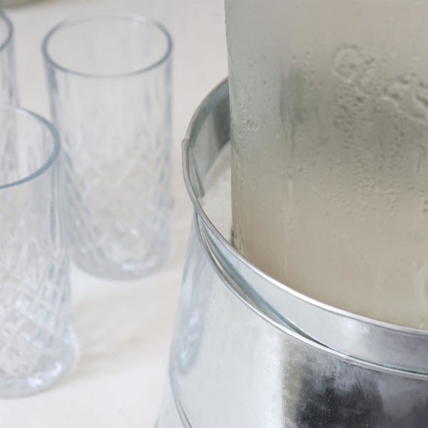 Nicola Spring 6.5L Glass Drinks Dispenser With Tap & Bucket Stand