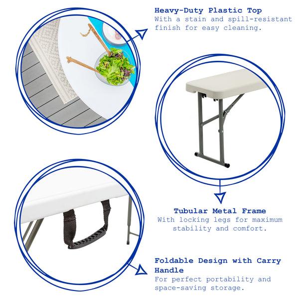 Nicola Spring 6 Feet / 180cm Four Person Folding Trestle Bench