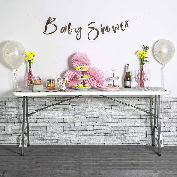 Nicola Spring 6 Feet / 180cm Rectangle Plastic Folding Trestle Table