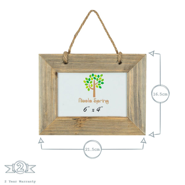 Nicola Spring 6" X 4" Natural Wooden Hanging Photo Frame