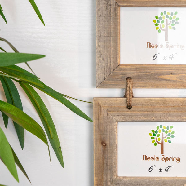 Nicola Spring 6" X 4" Wooden Hanging Triple Photo Frame