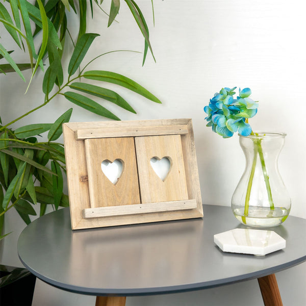 Nicola Spring 6" X 4" Wooden Hearts Shutter Photo Frame