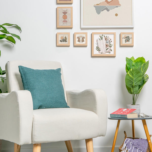 Nicola Spring 6" X 6" Light Wood 3D Deep Box Photo Frame - With 4" X 4" Mount