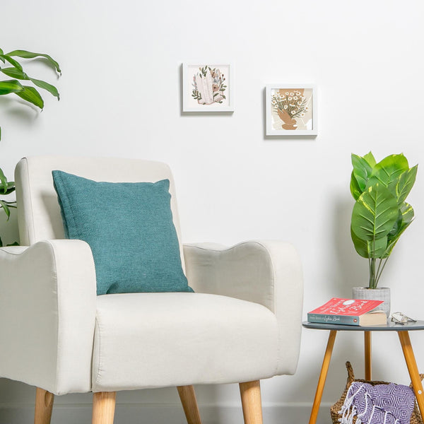 Nicola Spring 6" X 6" White 3D Box Photo Frame - With 2" X 2" Mount