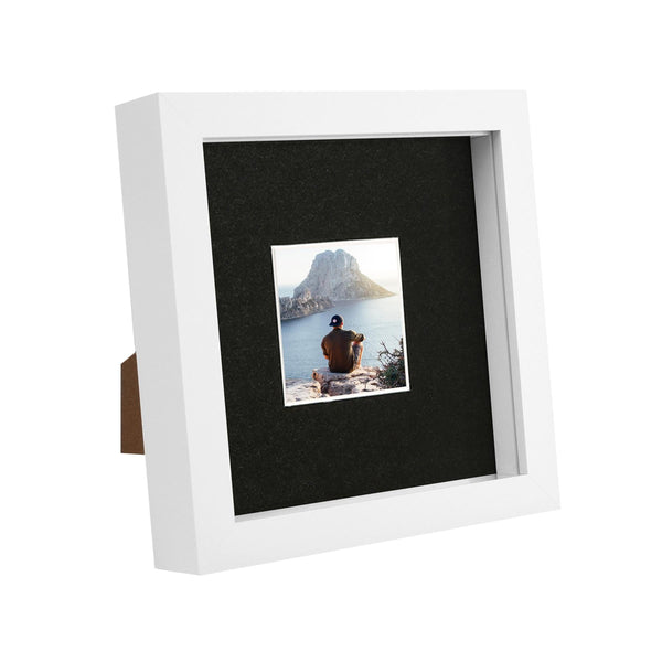 nicola spring 6" x 6" White 3D Box Photo Frame - with 2" x 2" Mount