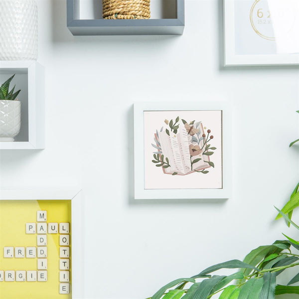 Nicola Spring 6" X 6" White 3D Box Photo Frame With 4" X 4" Mount