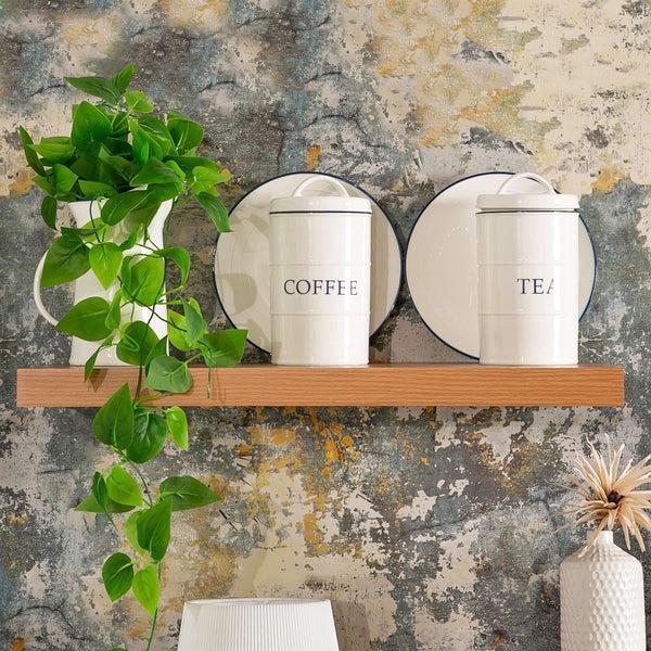 Nicola Spring 60cm Brown Modern Floating Shelves - Pack Of Two