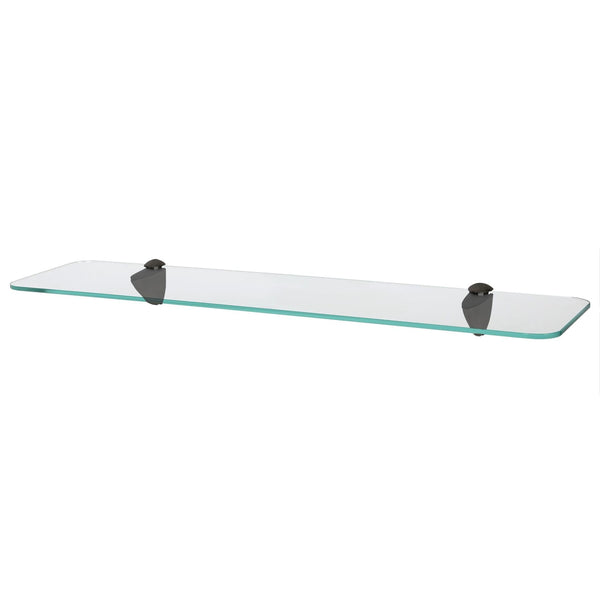 nicola spring 60cm Rounded Floating Glass Shelf with Black Fixings