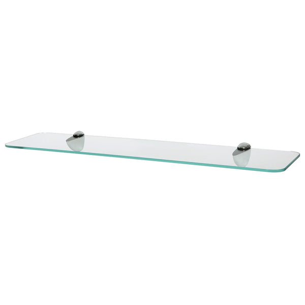 nicola spring 60cm Rounded Floating Glass Shelf with Chrome Fixings