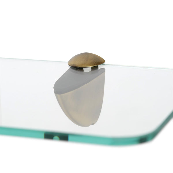 Nicola Spring 60cm Rounded Floating Glass Shelf With Gold Fixings