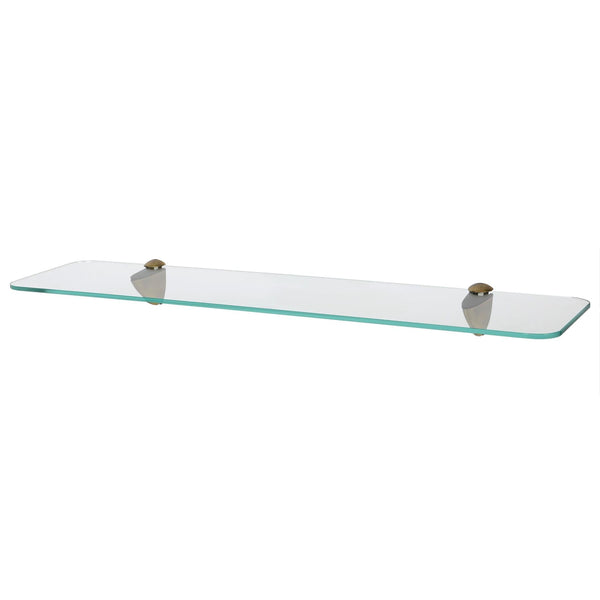 nicola spring 60cm Rounded Floating Glass Shelf with Gold Fixings