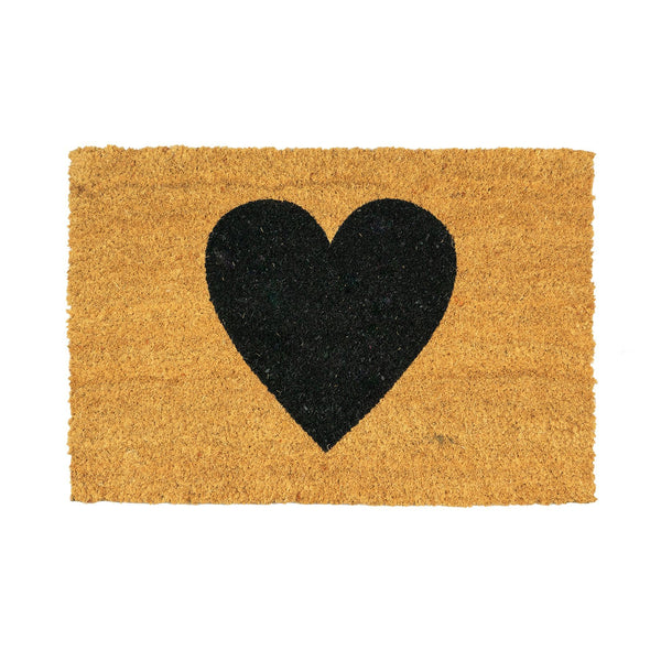 nicola spring 60cm x 40cm Black Heart Coir Door Mat