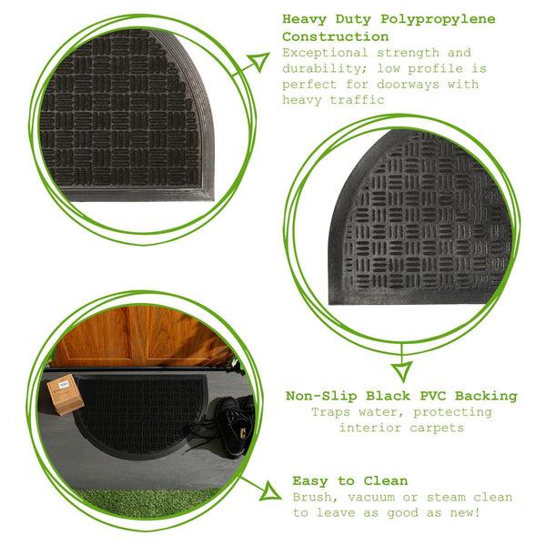 Nicola Spring 60cm X 40cm Black Heavy Duty Door Mat