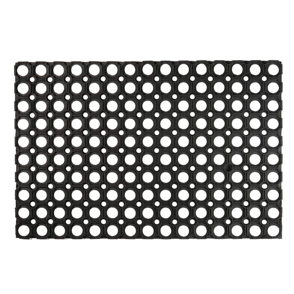 nicola spring 60cm x 40cm Black Heavy Duty Rubber Door Mat