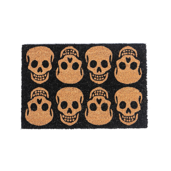 nicola spring 60cm x 40cm Black Skulls Coir Door Mat